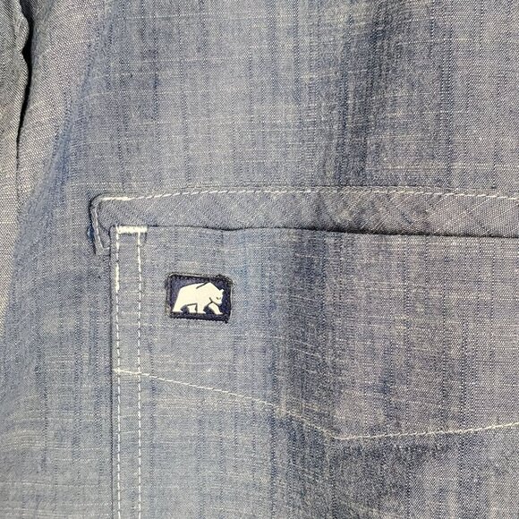 Berne Mens Button Down Workwear Denim Shirt 2XL Chambray Blue Casual Workwear - Picture 6 of 12